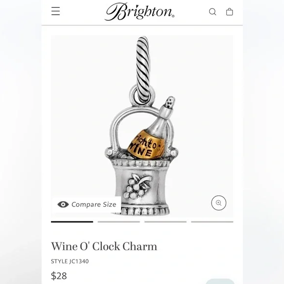 🆕 Brighton Wine O’Clock charm Silver & gold Bottle in bucket Red enamel heart - Picture 4 of 6